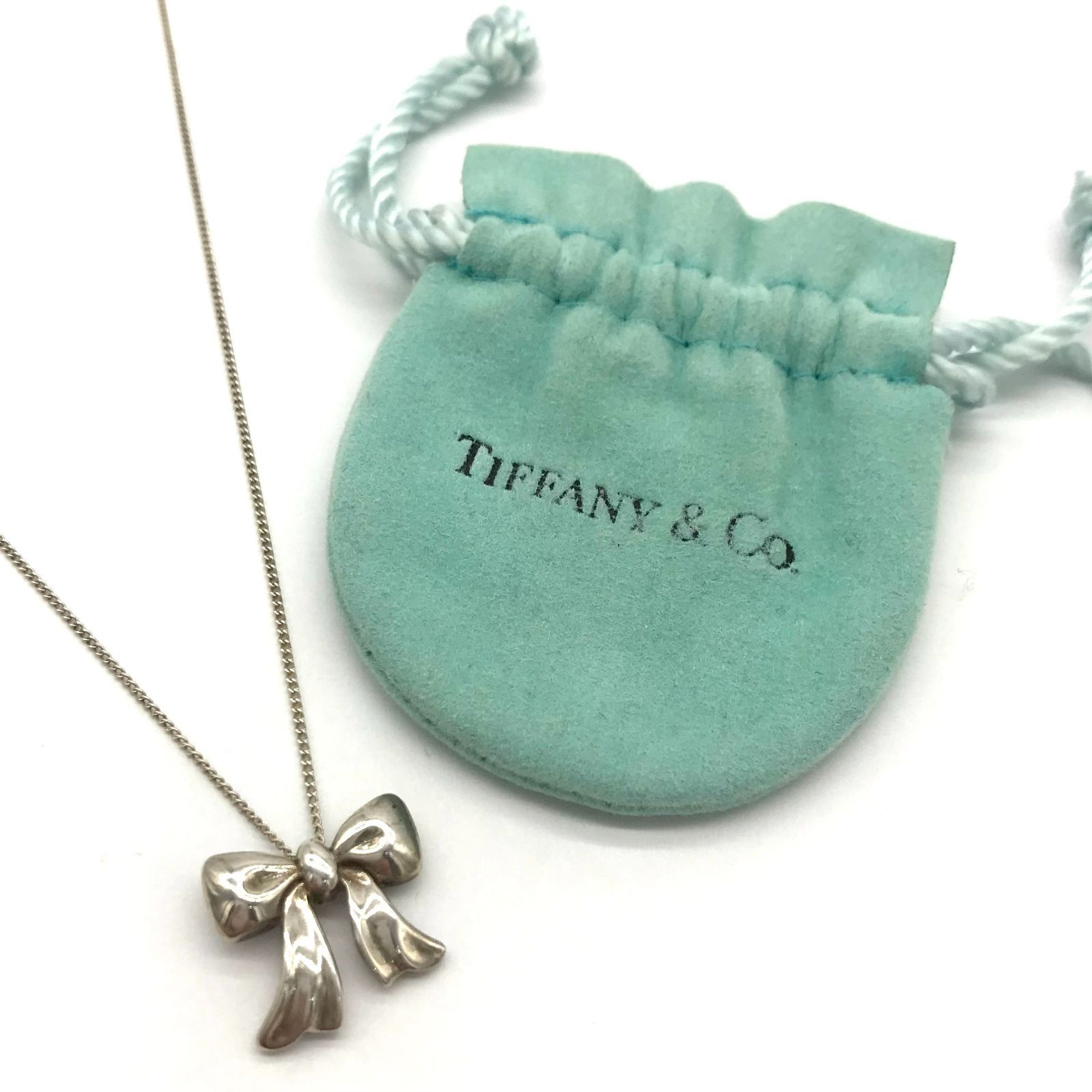 ひ*ぃ様 ティファニー ヴィンテージ リボン ネックレス SV925 シルバー Tiffany & Co. - ティファニー リボン モチーフ ネックレス