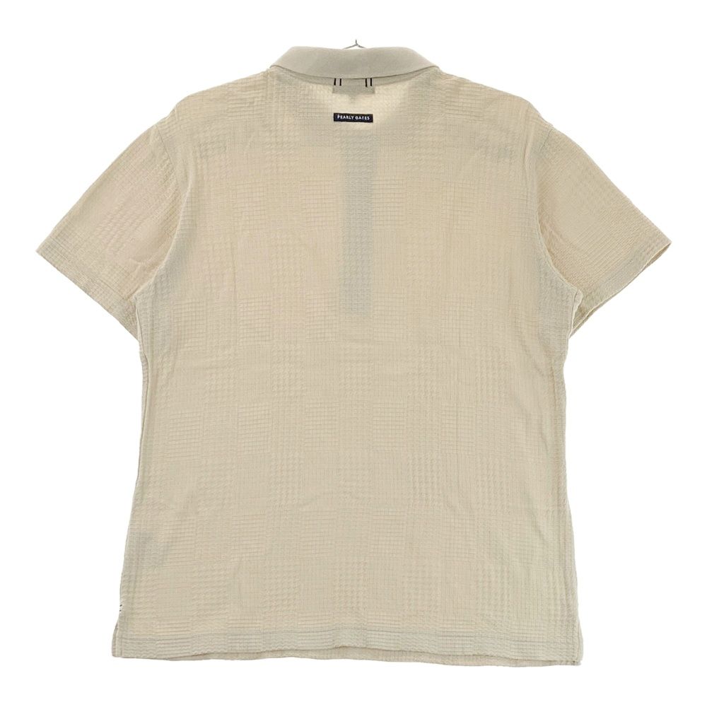 サイズ：4 PEARLY GATES パーリーゲイツ 半袖ポロシャツ 総柄 ベージュ