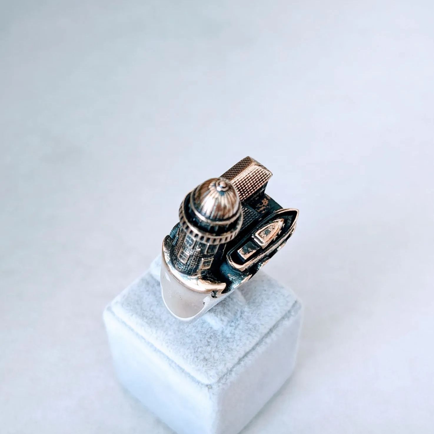 NEWトルコ製 ハンドメイドメンズリング シルバー925 (乙女の塔)