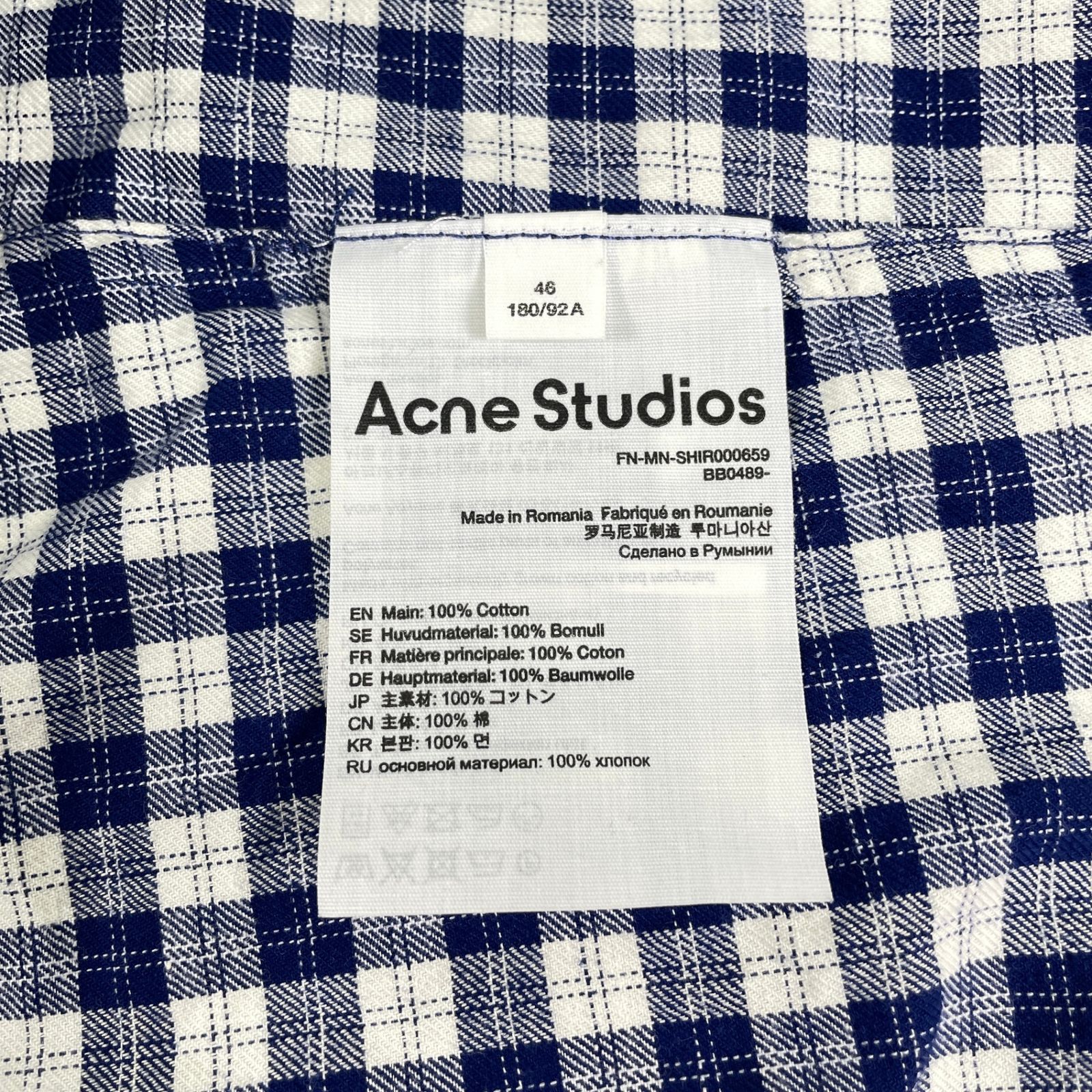 Acne Studios アクネストゥディオズ コットン半袖シャツ 44 正規品 楽天市場】Acne Studios(アクネ ストゥディオズ) サイズ:44 24SS
