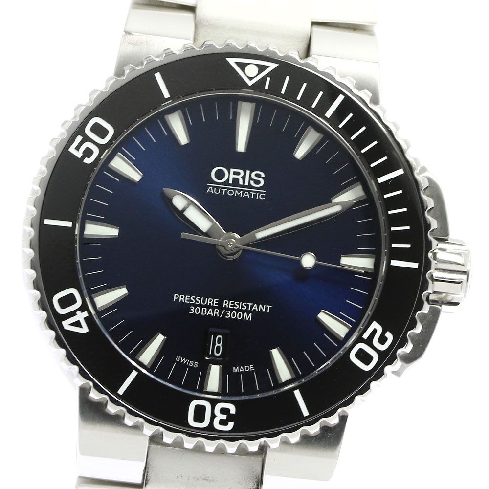 オリス ORIS 7653 アクイス デイト 自動巻き メンズ美品箱・保証書付き