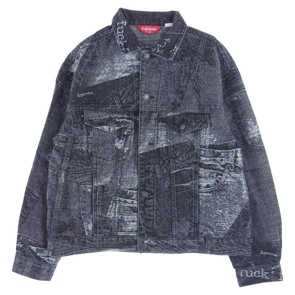 Supreme シュプリーム ジャケット 23SS Archive Denim Jacquard Trucker Jacket Black  Medium ジャガード トラッカー デニムジャケット ブラック系 M【中古】 - メルカリ