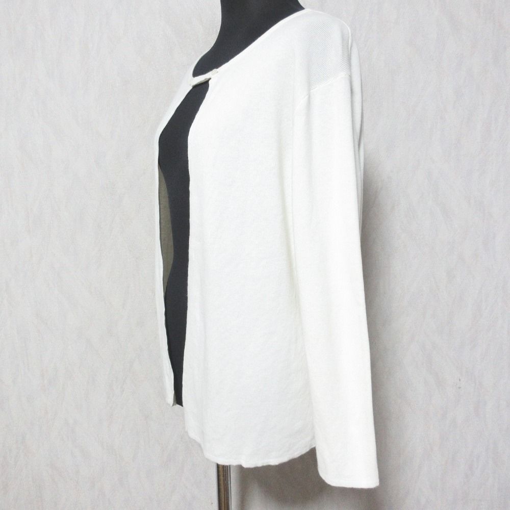 【美品】  PRISTINE / プリスティン | オーガニックコットン ニット カーディガン | M | アイボリー | レディース 美品 PRISTINE プリスティン オーガニックコットン ニット