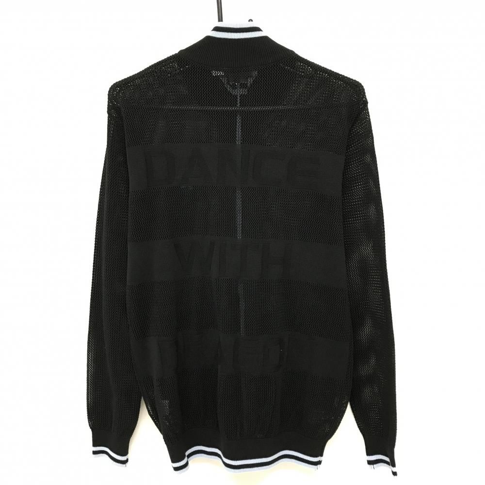 超 ダンスウィズドラゴン メッシュニットブルゾン 黒×ライトブルー コットン混 メンズ 2 M ゴルフウェア Dance With Dragon