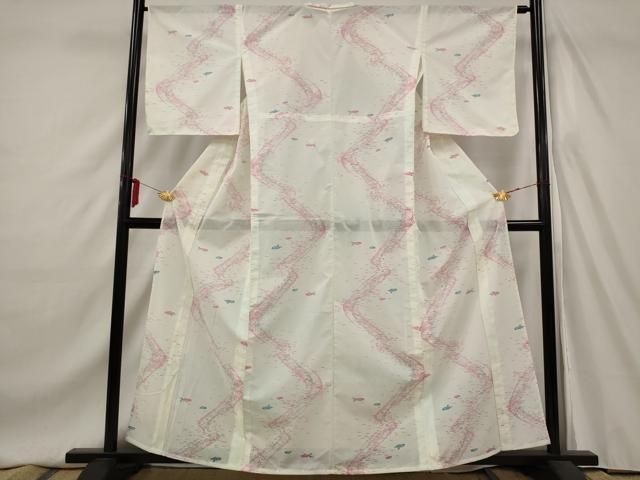 平和屋着物＊夏物　小紋　絽　花菱文　洗える着物　AABA6866st 平和屋着物＊夏物 小紋 絽 流水文 洗える着物 AAAX2823st - メルカリ