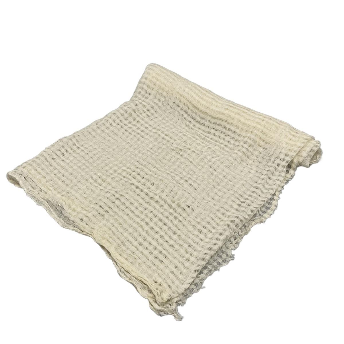 Falierosarti ファリエロサルティ ストール ショール - アイボリー×シルバー ラメ コットン リネン