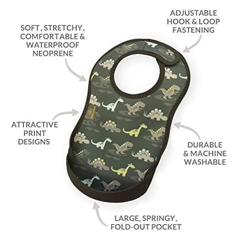 自由な船積みは、今買う。 Bibetta ビベッタ お食事エプロン 洗濯機で洗える スタイ 袖なし 離乳食 保育園 食事用スタイ ウルトラビブ 2枚入り ダイナソー チ