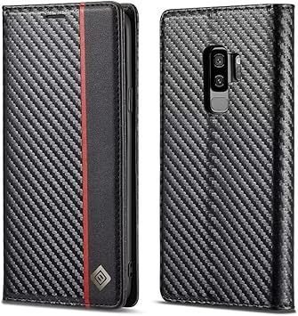 Galaxy S9 ケース 手帳型 SC-02K SCV38 手帳 ケース ギャラクシー S9 カバー 耐衝撃 炭素繊維テクスチャ マグネット開閉式 便利 軽量 薄型 カード収納 スタンド機能 おしゃれ スマホケース 人気 耐衝