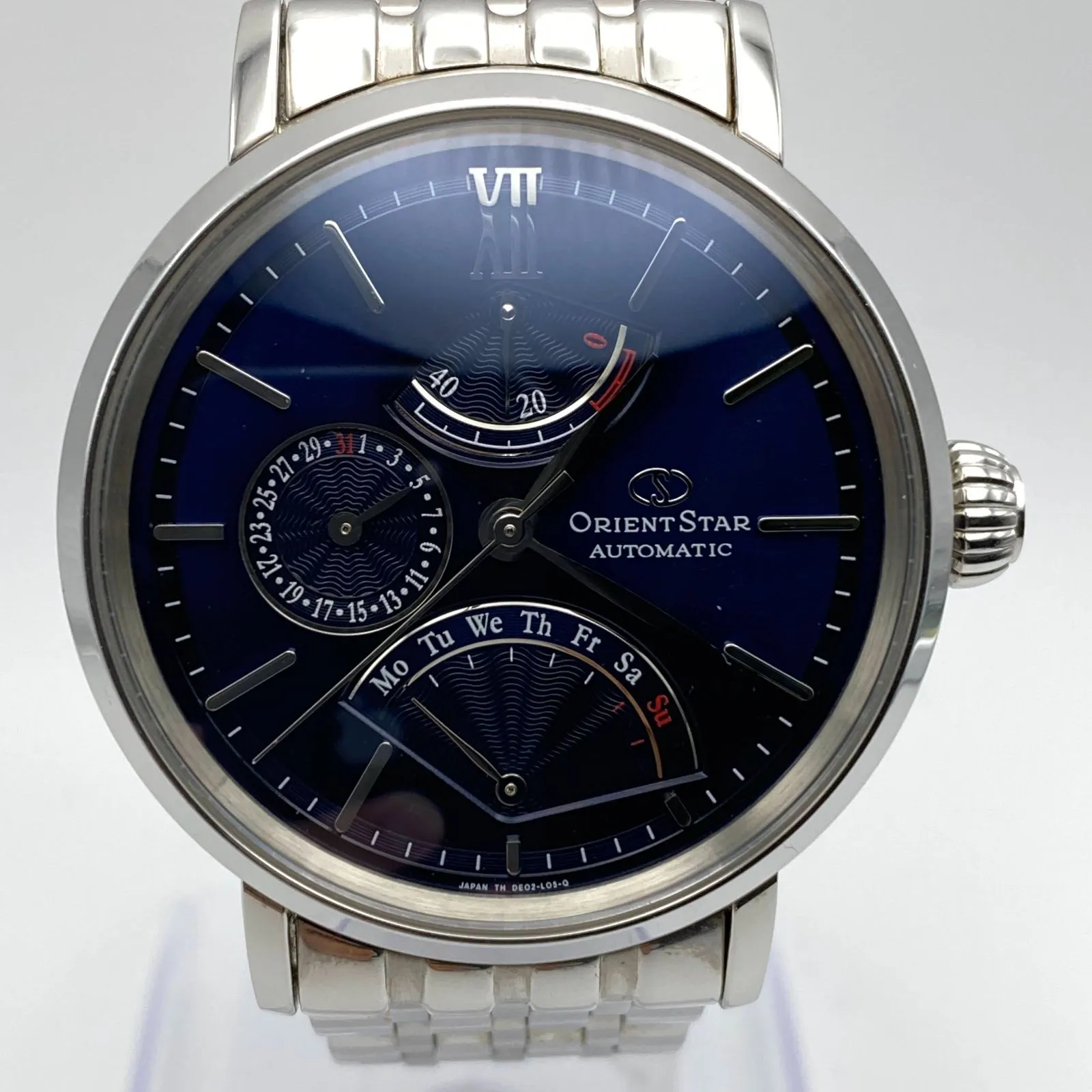 オリエント ORIENT 自動巻き オートマチック 機械式 オリエントスター クラシック レトログラード ORIENT STAR AUTOMATIC  WZ0091DE レトログラード ネイビー文字盤 裏スケ 稼働品 アナログ腕時計  W079|mercariメルカリ官方指定廠商|Bibian比比昂代買代購