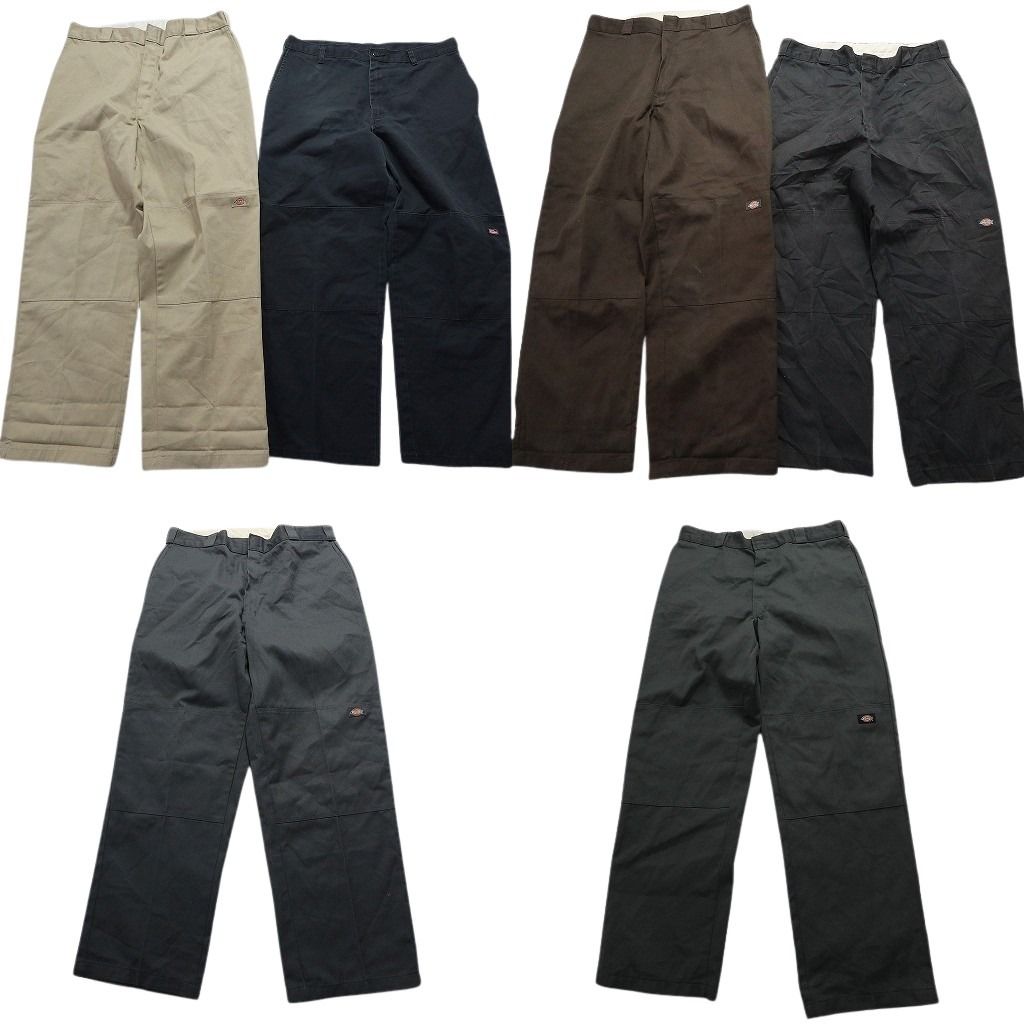 古着卸 ディッキーズ Dickies ダブルニー パンツ 6枚セット メンズ 36 |38 ブラック ネイビーブラウン 古着 NA2103
