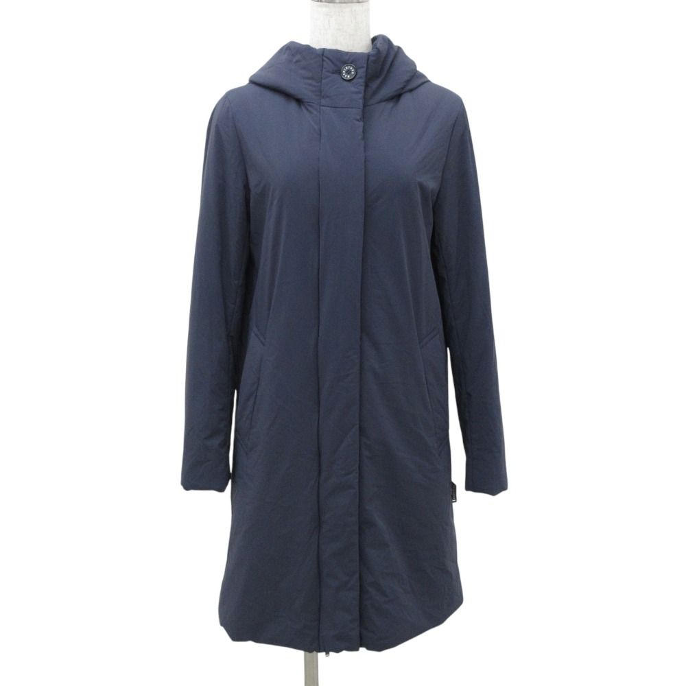 MACKINTOSH - 美品 MACKINTOSH マッキントッシュロンドン ナイロン ストレッチ ダウンコート フーデッドダウンジャケット 38 ネイビー レディース 古着 中古 USED 美品 MACKINTOSH マッキントッシュロンドン ナイロン ストレッチ