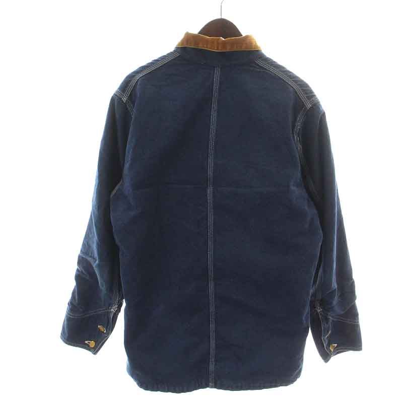【美品】Lee リー 襟コーデュロイ 濃紺 デニムコート Lサイズ カバーオール レディース] 1970s USA製 ビッグサイズ デニムカバーオール