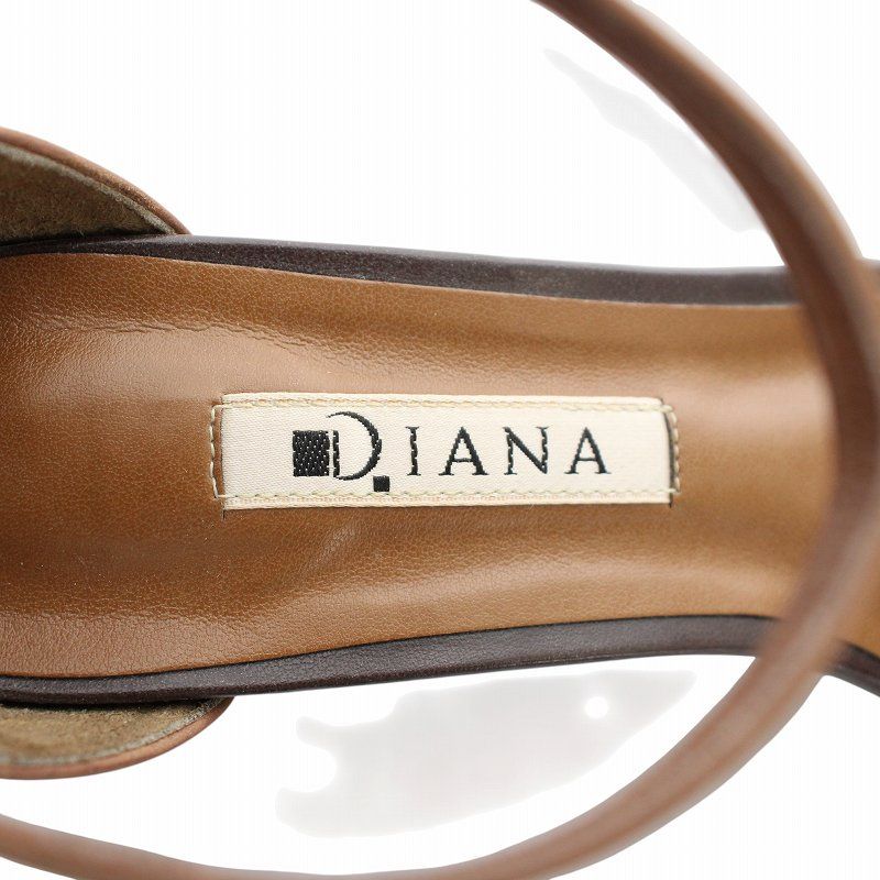 ダイアナ DIANA サンダル レザー オープントゥ チャンキーヒール