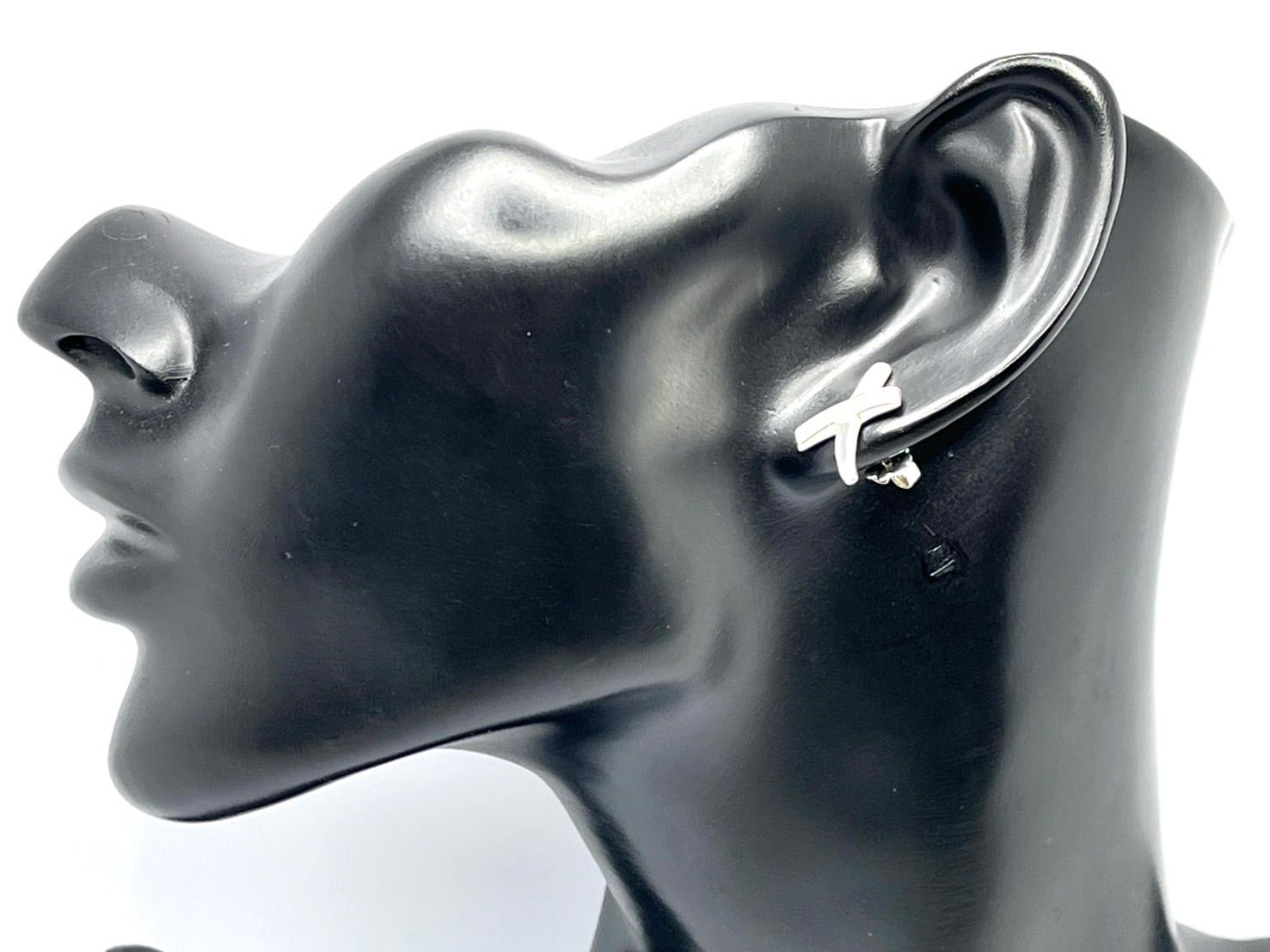 a057 Tiffany-Co. ティファニー クロス X キス ピアス Ag 925 シルバー