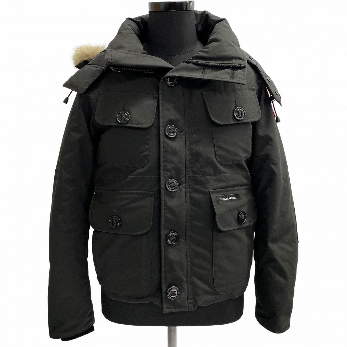SALE【4apu0048】カナダグース ダウンジャケット S ラッセルパーカー ブラック ポリエステル コットン 2301JM【中古】メンズ