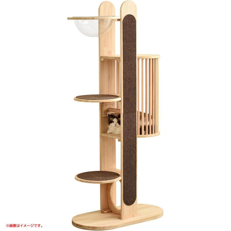 D4720◆ キャットタワー 猫タワー 据え置き 多頭飼い 宇宙船 爪とぎ 組立簡単 省スペース 高さ169cm PURLOVE|309397