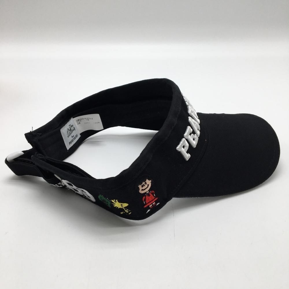 パーリーゲイツ×PEANUTS サンバイザー 黒×白 スヌーピー