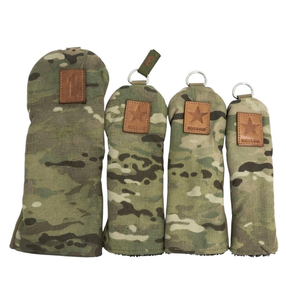 ROSE-FIRE ローズアンドファイア ヘッドカバー 4点セット カモフラ柄 カーキ系 DR FW×2 UT 240101521038 ゴルフウェア ストスト