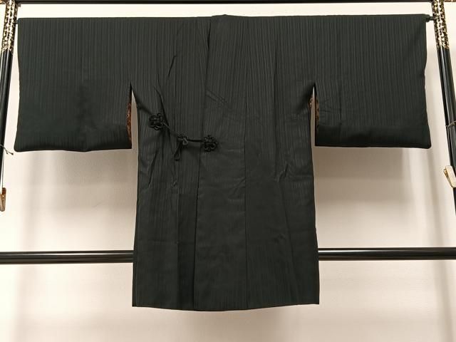 平和屋着物＃道中着 ロング丈 唐草地紋 栗皮茶色 正絹 逸品 BAAU0046gt