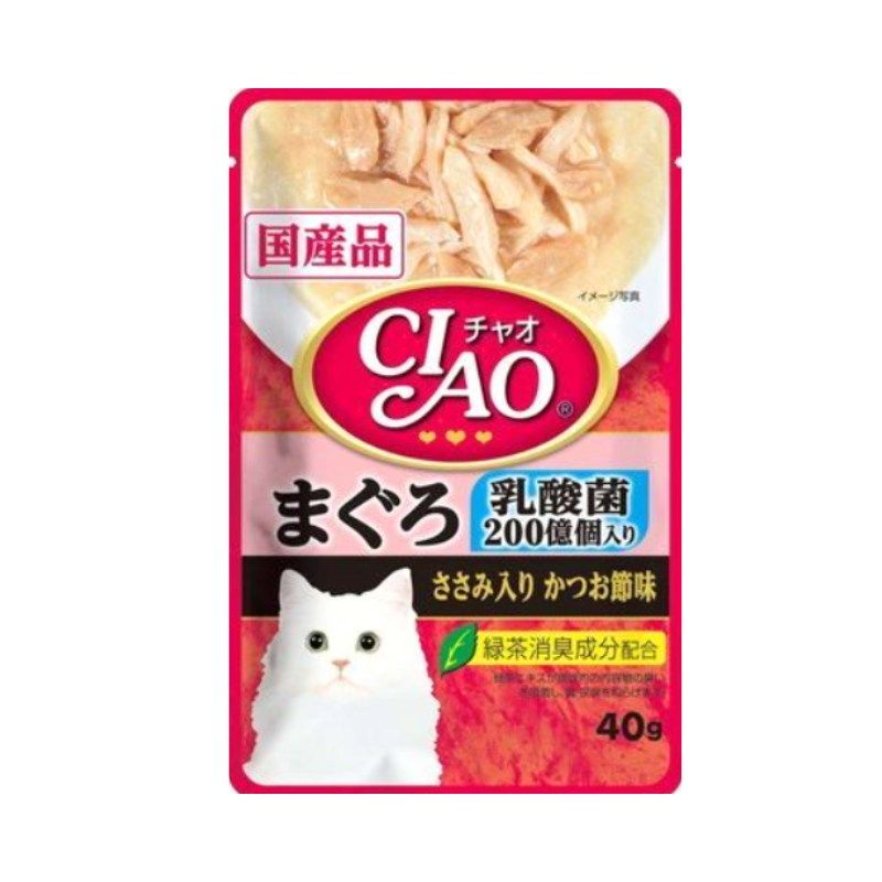 いなばペットフード株式会社 CIAO チャオ パウチ 乳酸菌入り まぐろ ささみ入りかつお節味 40g 96袋セット