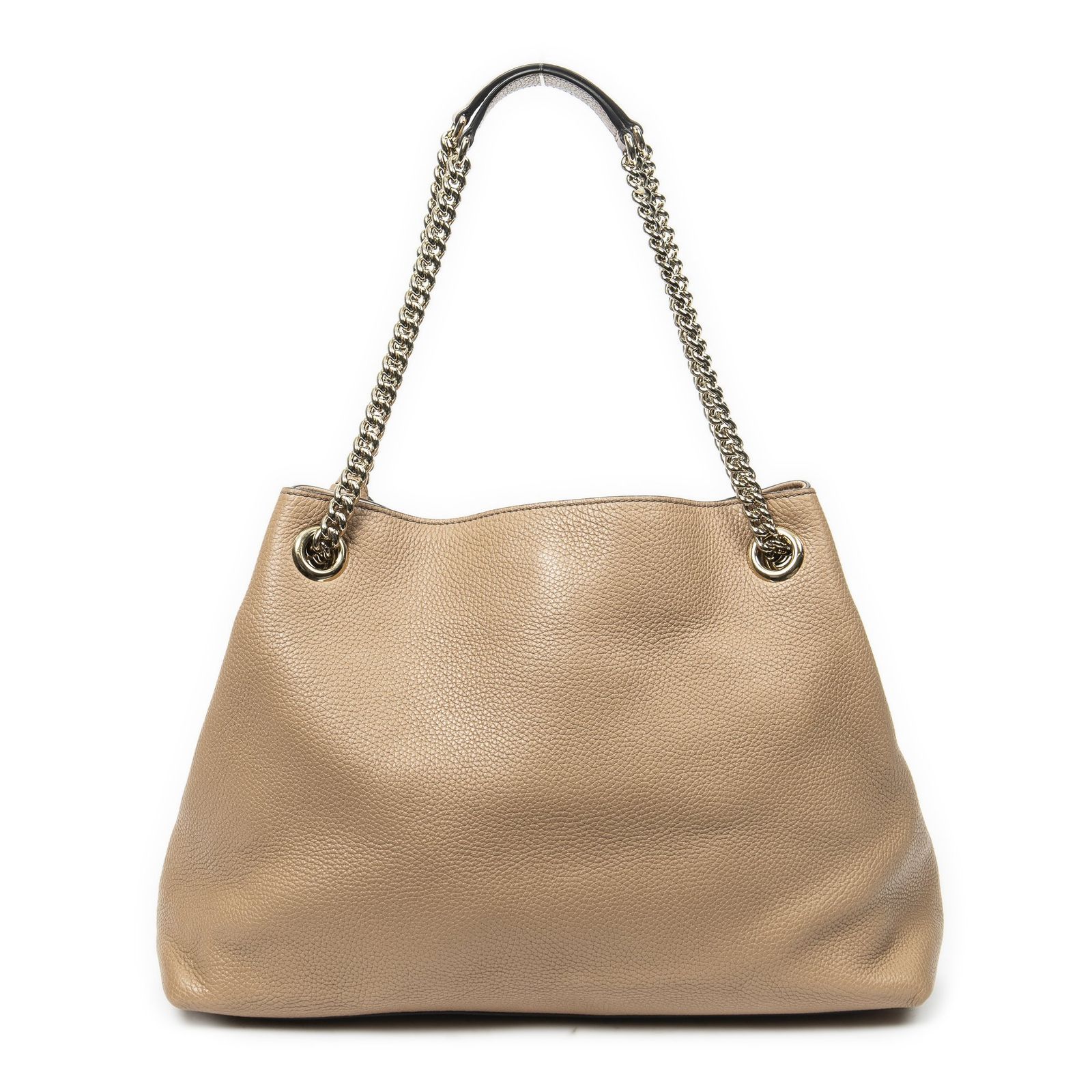 GUCCI グッチソーホー チェーン トートベージュグレインカーフスキンレザーA DECORATOM_COM_BR