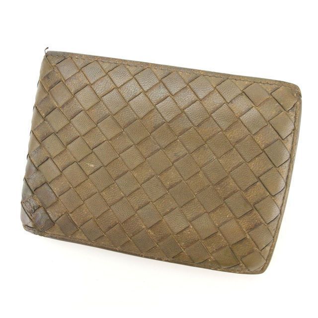BOTTEGA VENETA 二つ折り財布 ダークブラウン BOTTEGA VENETA ダークブラウン レザー 二つ折り財布 - メルカリ