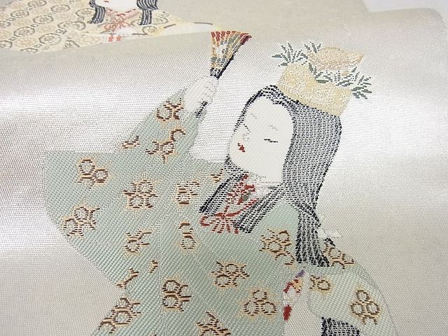 平和屋着物○加賀友禅の巨匠 初代 由水十久 西陣 長嶋成織物 太鼓柄