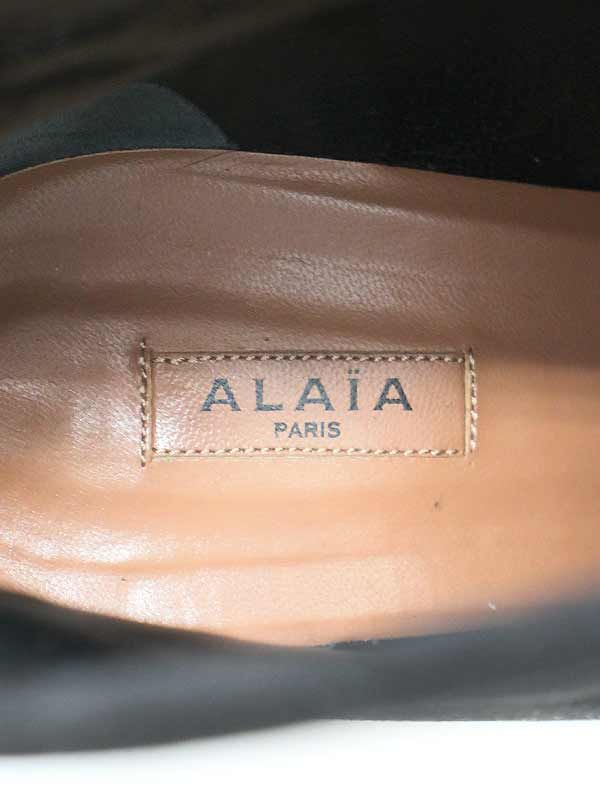 ALAIA アライア スエードレザー ヒールブーツ ブラック 39 - メルカリ