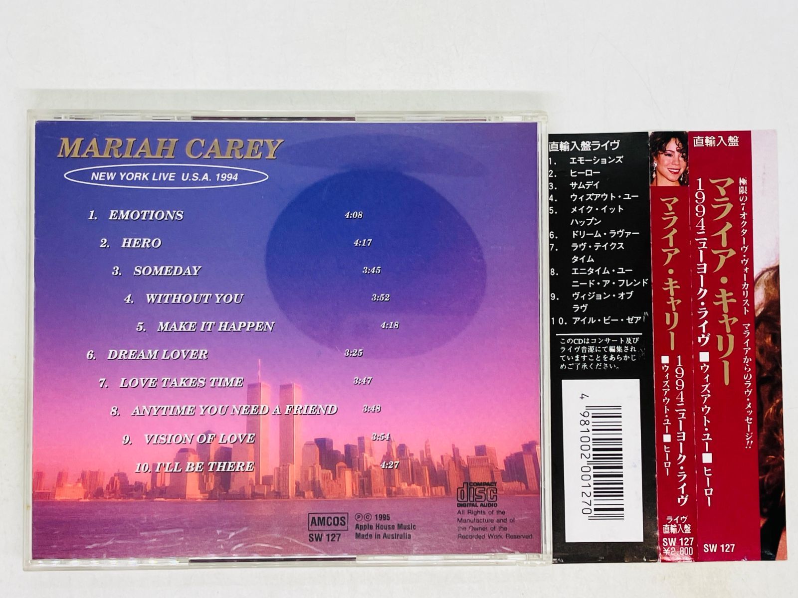 CD マライア・キャリー 1994ニューヨーク・ライヴ / ウィズアウト・ユー ヒーロー / MARIAH CAREY NEWYORK LIVE  U.S.A. T02 - メルカリ
