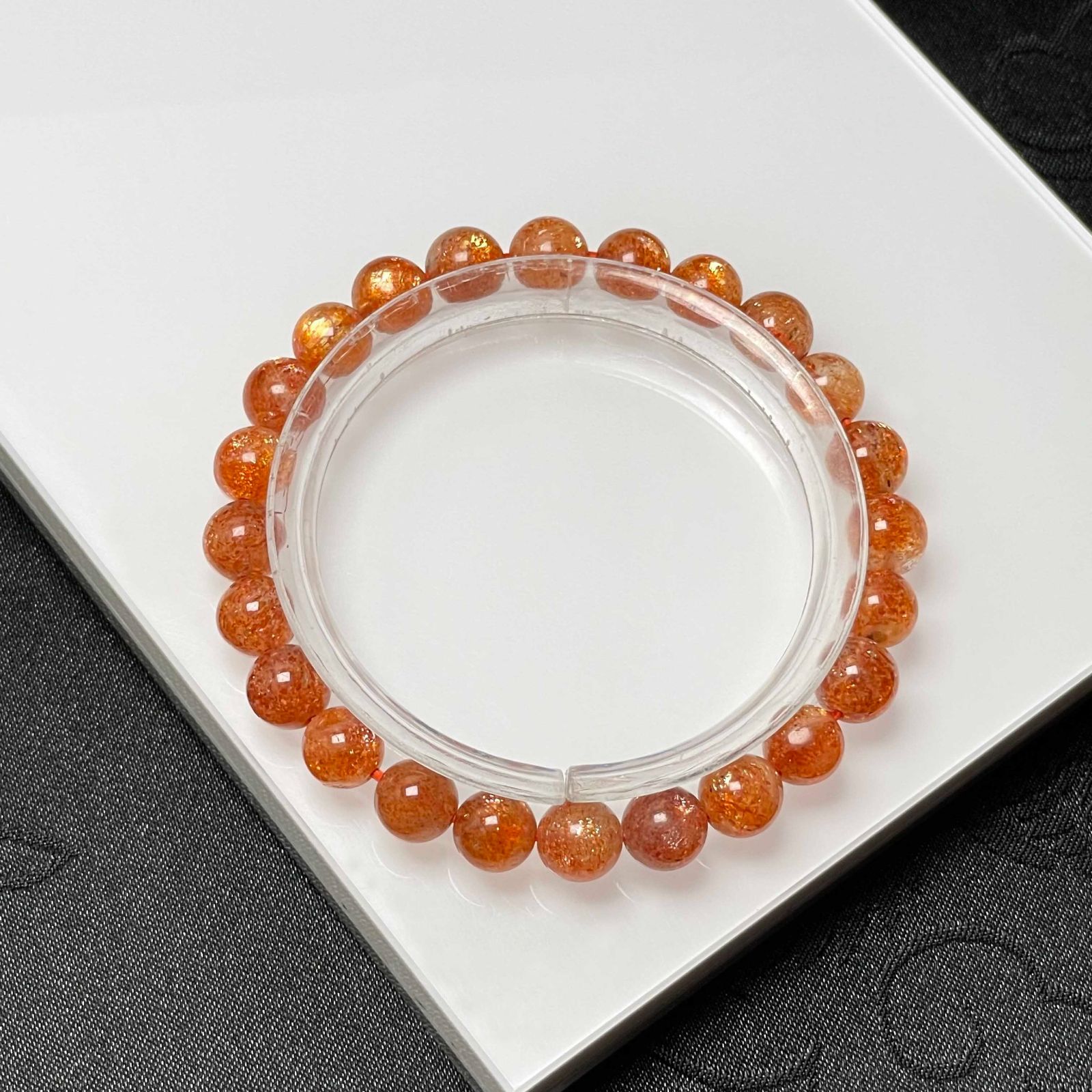 天然美品☆【 サンストーン】☆ブレスレット 天然石A 7.4-7.9mm ZB5701 