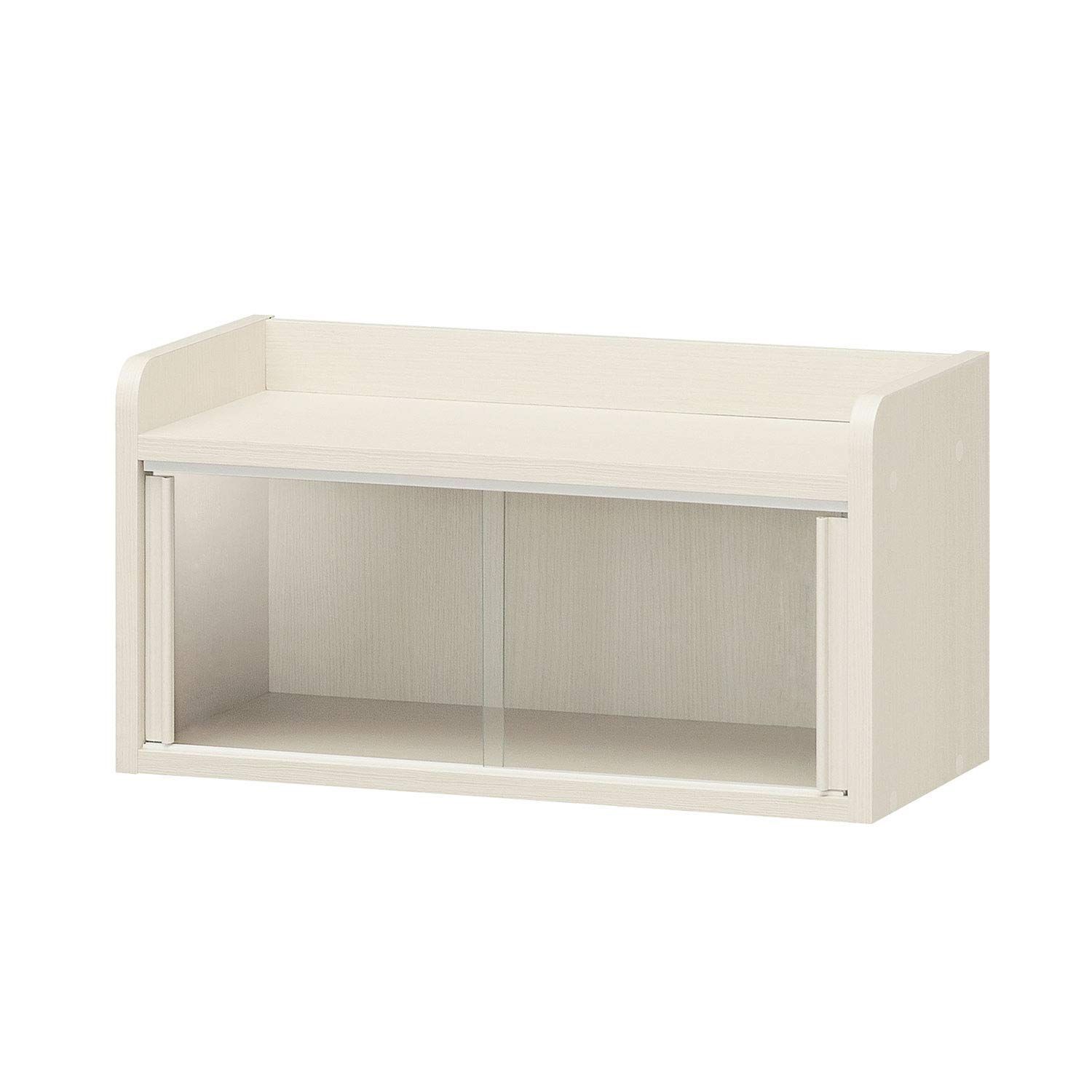 【新着商品】白木目 幅56.3 ホワイト 高さ29.5 カップボード 奥行27.1cm 食器棚 CEN-3055GA ミニ チェローネ 白井産業
