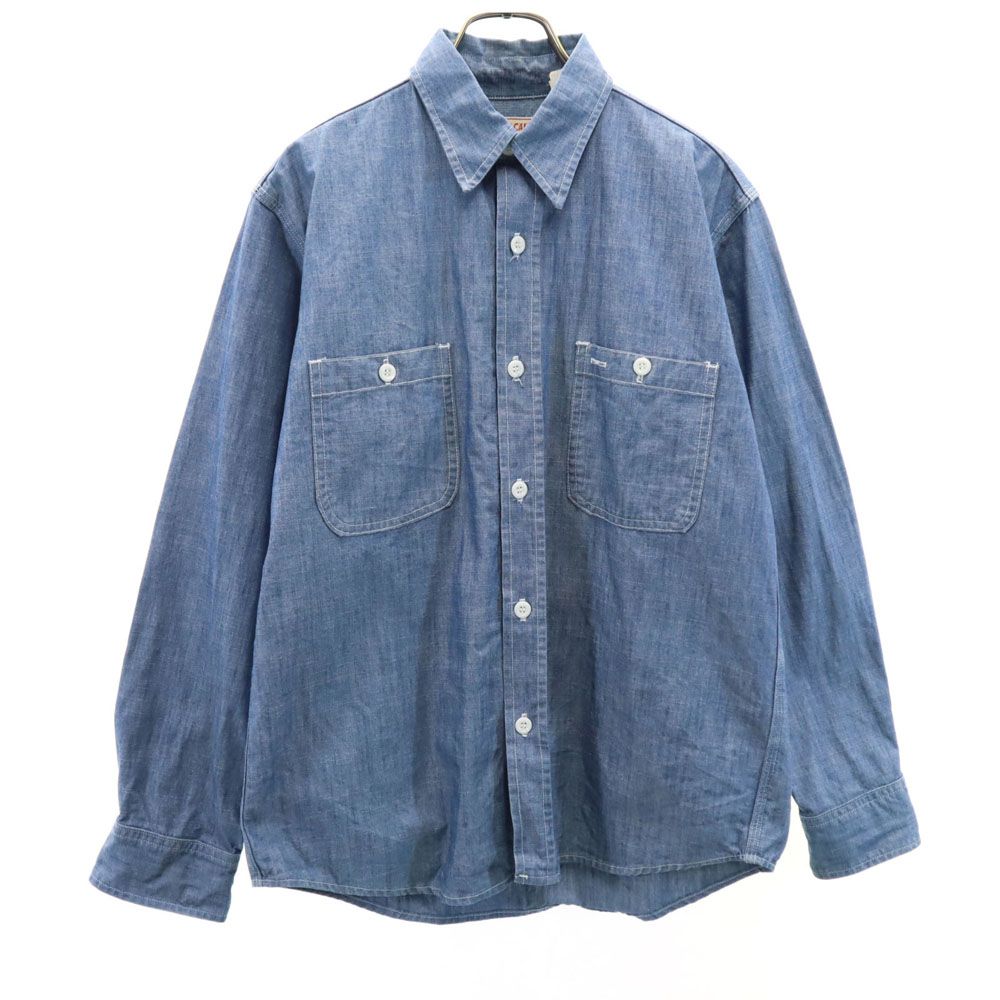 SUGAR CANE シャンブレー長袖シャツ アメリカ製 USA製SUGAR CANE ハーフジップ 長袖シャンブレーシャツ L - メルカリ