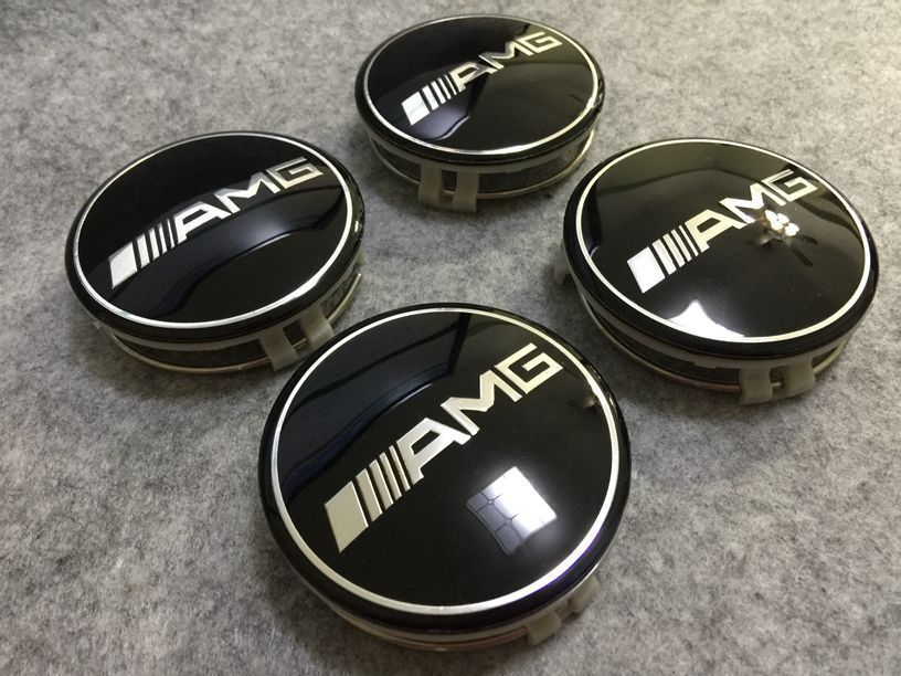 【新品未使用】メルセデス・ベンツ BENZ AMG ホイールキャップ ホイール ハブキャップ センター キャップ保護 防塵 4個セット 外径75mm 　38番
