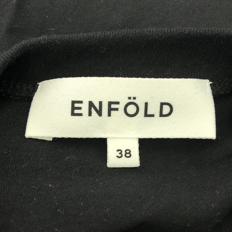 ENFOLD / エンフォルド | 2024SS | DECORATIVE WAVE T－SHIRT / パッチ スリット Tシャツ カットソー | 38 | ブラック | レディース ENFOLD / エンフォルド | 2024SS | DECORATIVE WAVE T－SHIRT / パッチ