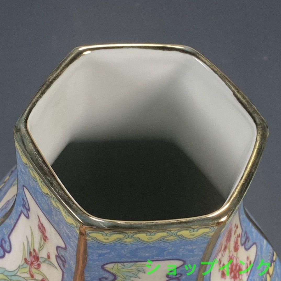 清代パステル蒔絵十二支六角尊瓶 景徳鎮 陶磁器 装飾品 現代工芸品美術品 置物 清代パステル蒔絵十二支六角尊瓶 景徳鎮 陶磁器 装飾品 現代工芸