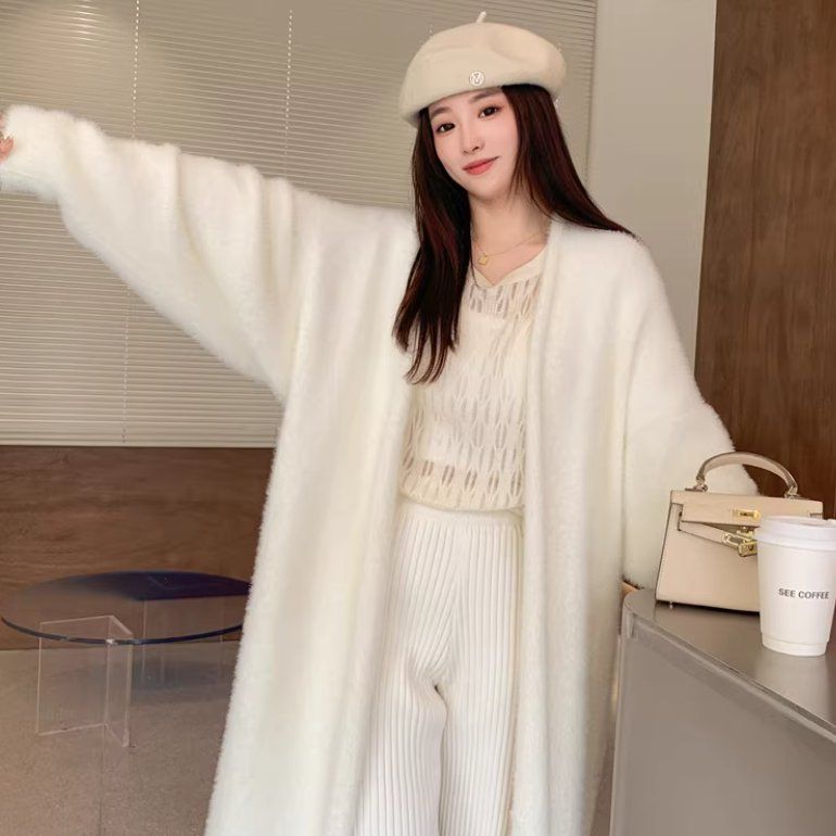 【2017年新作/春秋】レディースアウター コートカーディガン ニット セーター ロング丈 カジュアル キャメル XL ニット セーター カーディガン コート アウター 上着 レディース 羽織