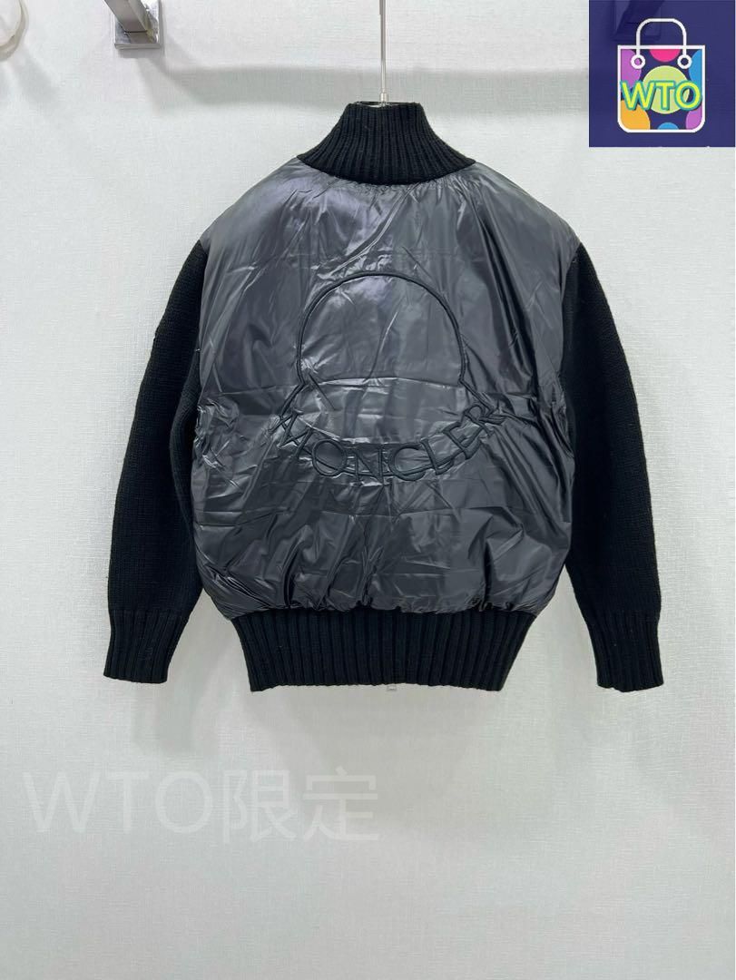 Moncler 黒 ダウンジャケット リブ編みハイネック｜本日限定特価