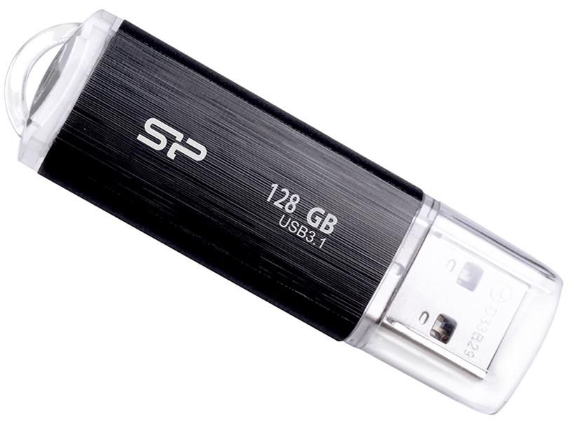 【新品・2営業日で発送】Silicon Power シリコンパワー USBメモリ 128GB USB3.1 ＆ USB3.0 ヘアライン仕上げ 永久保証 Blaze B02 SP128GBUF3B02V1K