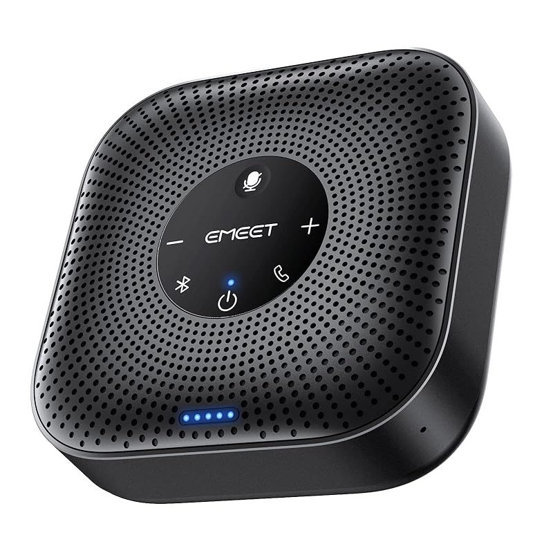 【新着商品】EMEET M0Plus スピーカーフォン 会議用 マイクスピーカー Bluetooth対応 4つのAIマイク 360?全方向集音マイク エコー・ノイズのキャンセリング 連結機能付き 16人まで対応 USB-C接続 双方