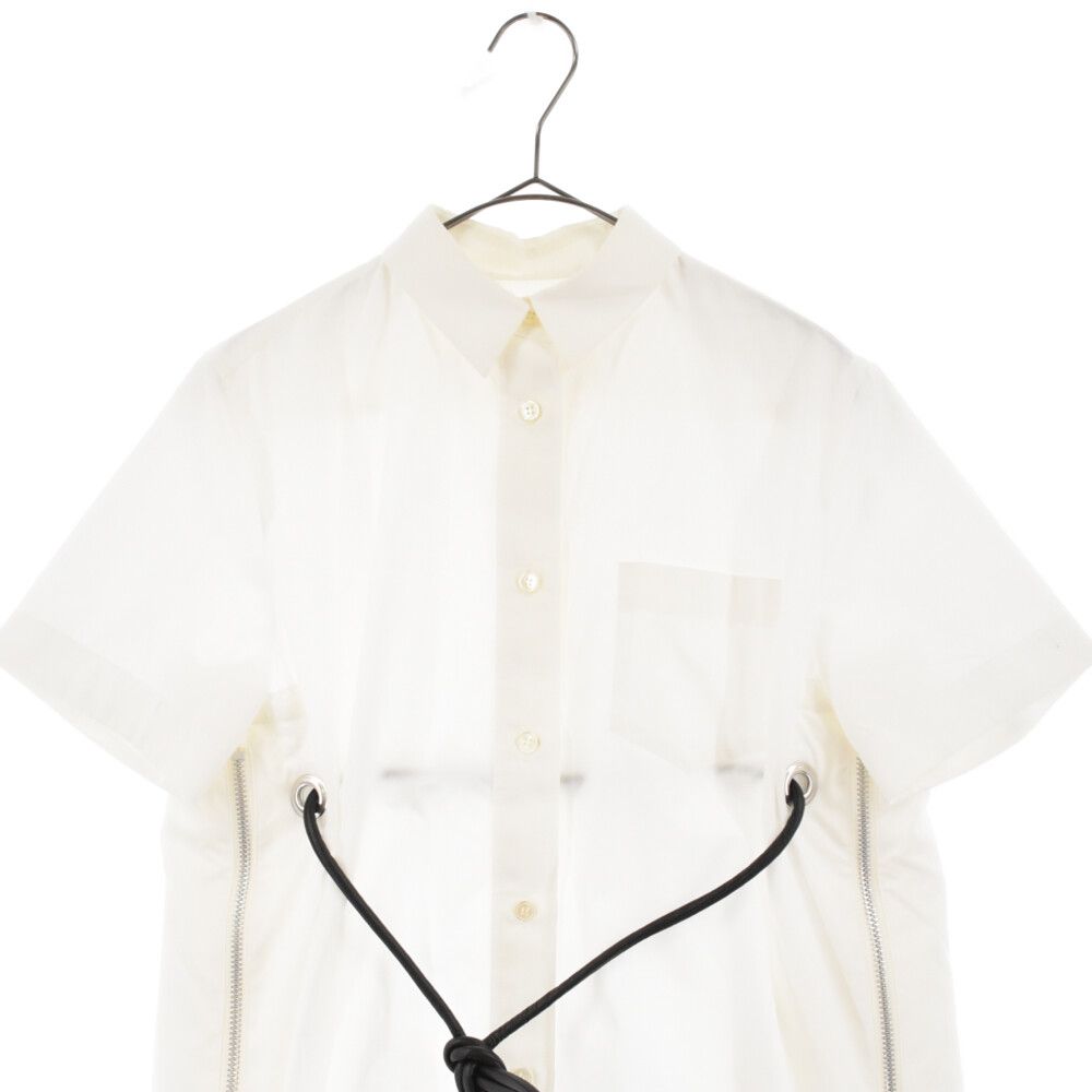 極美品　sacai プリーツぺプラムブラウス　白シャツ　半袖シャツ　ブラウス sacai - 【美品】 sacai / サカイ | Cotton Poplin Shirt フリル