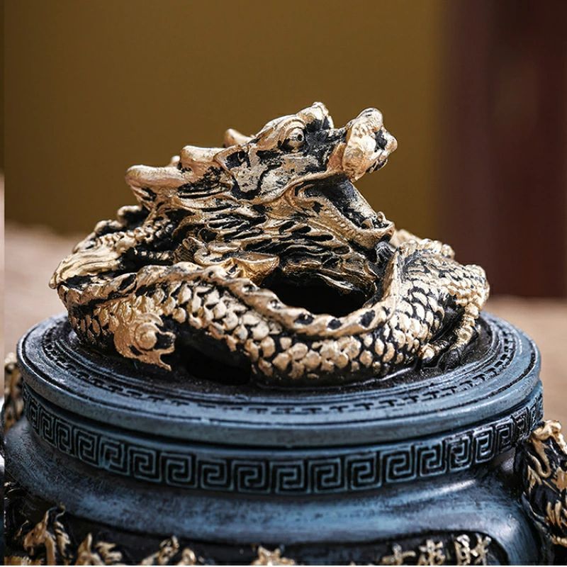 香炉 龍 ドラゴン青龍 赤龍 三足香炉 インテリア 香炉