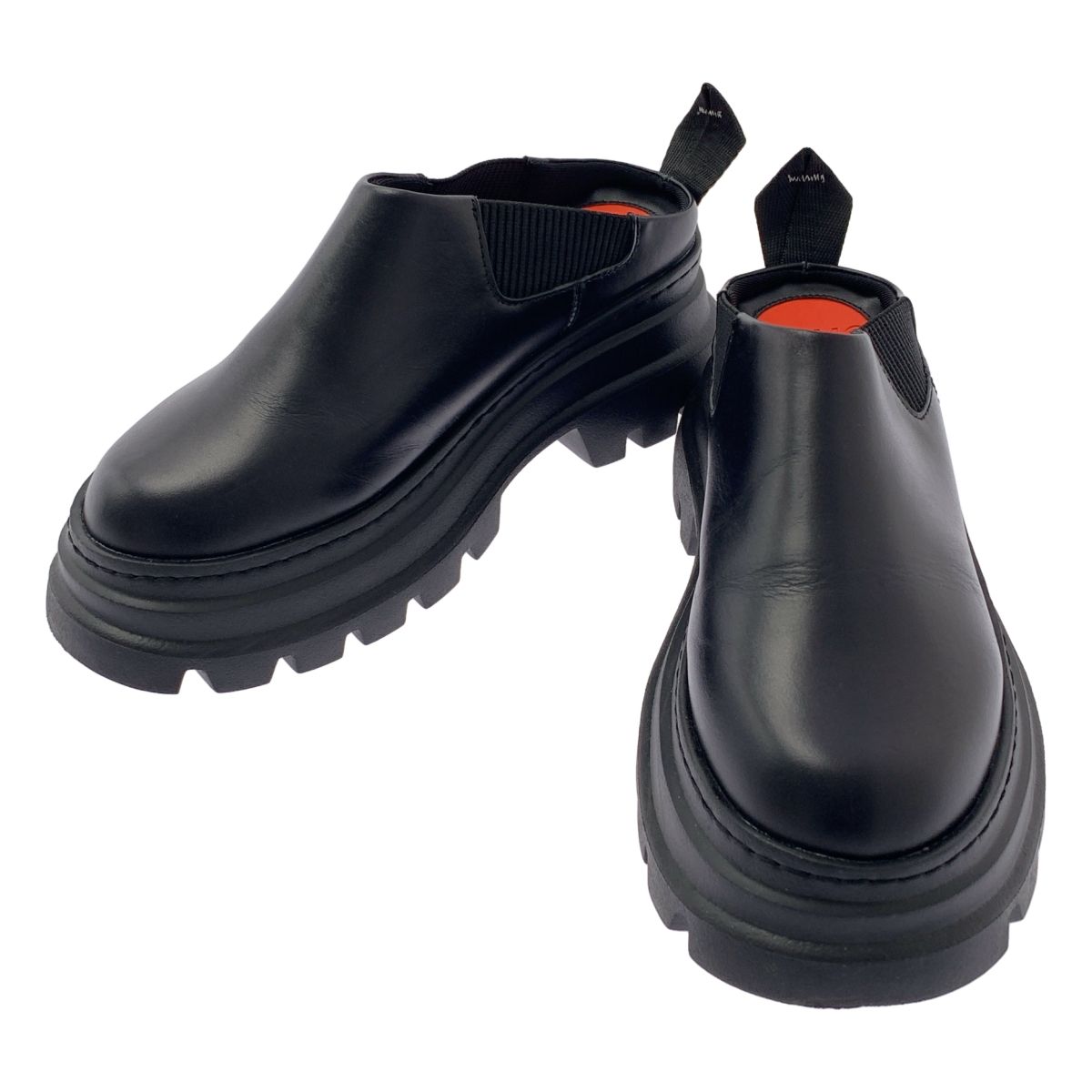 OMMO | オーエムエムオー | VOLUME HEAD SABOT BOOTS サイドゴア サボ ブーツ | ブラック | レディース