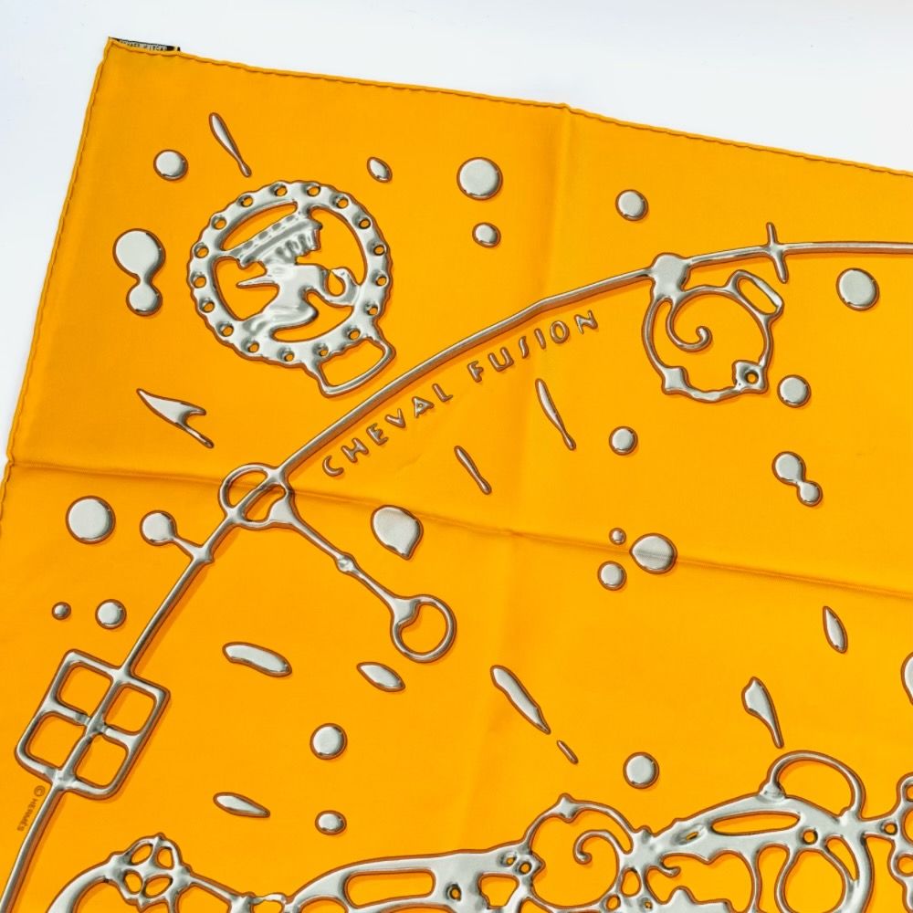 極美品 HERMES エルメス カレ90 シルクスカーフ Cheval Fusion