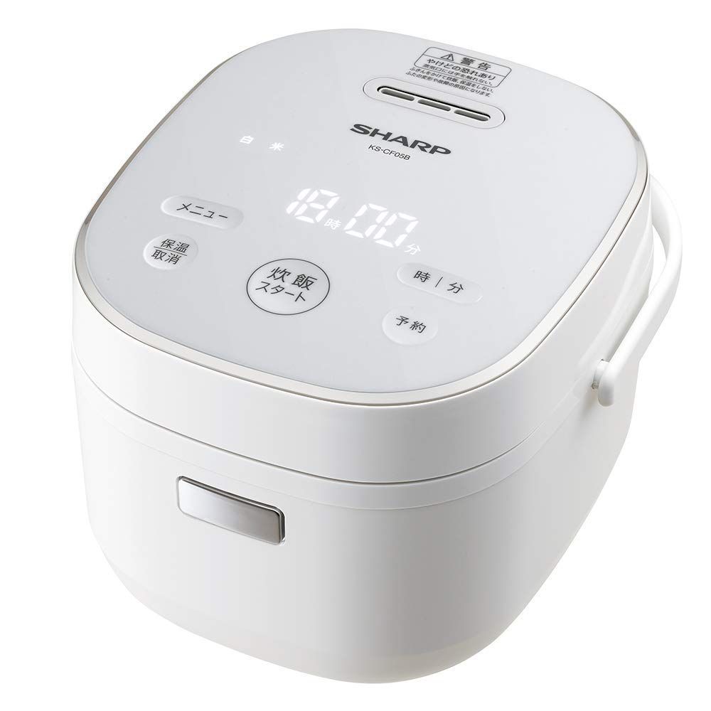 一人暮らし 3合 マイコン KS-CF05B-W パン調理機能 炊飯器 ホワイト シャープ