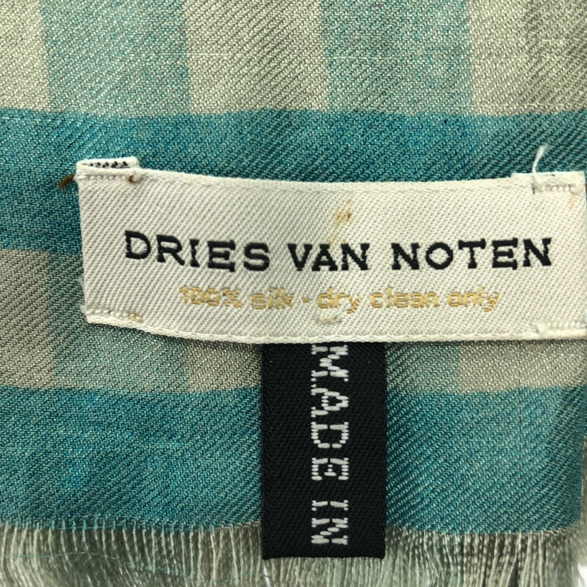 DRIES VAN NOTEN / ドリスヴァンノッテン | エンブロイダリー ストール | グリーン/ゴールド系 DRIES VAN NOTEN / ドリスヴァンノッテン | エンブロイダリー ストール