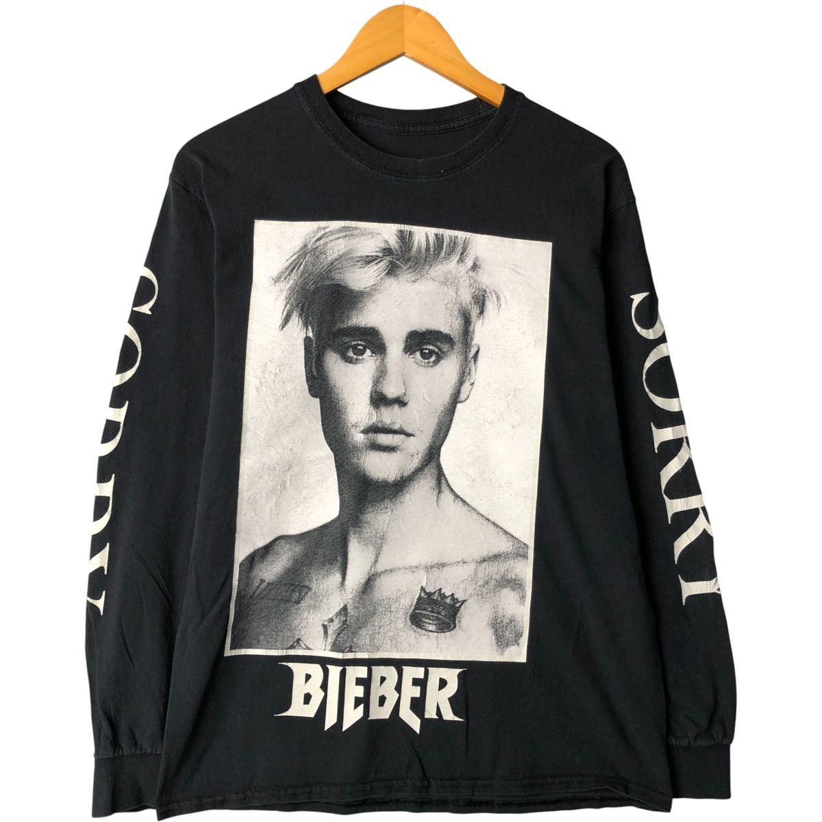 古着 Justin Bieber ジャスティンビーバー ロンT バンドTシャツ バンT メンズM相当|eaa591540
