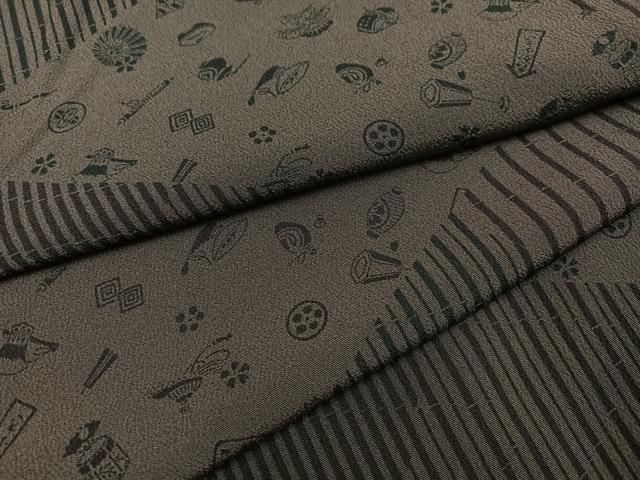 平和屋着物●上質な小紋 切嵌文 正絹 AABC6869ph