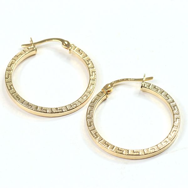 ウノアエレ UNOAERRE K18YG フープピアス 角丸 750YG 16718