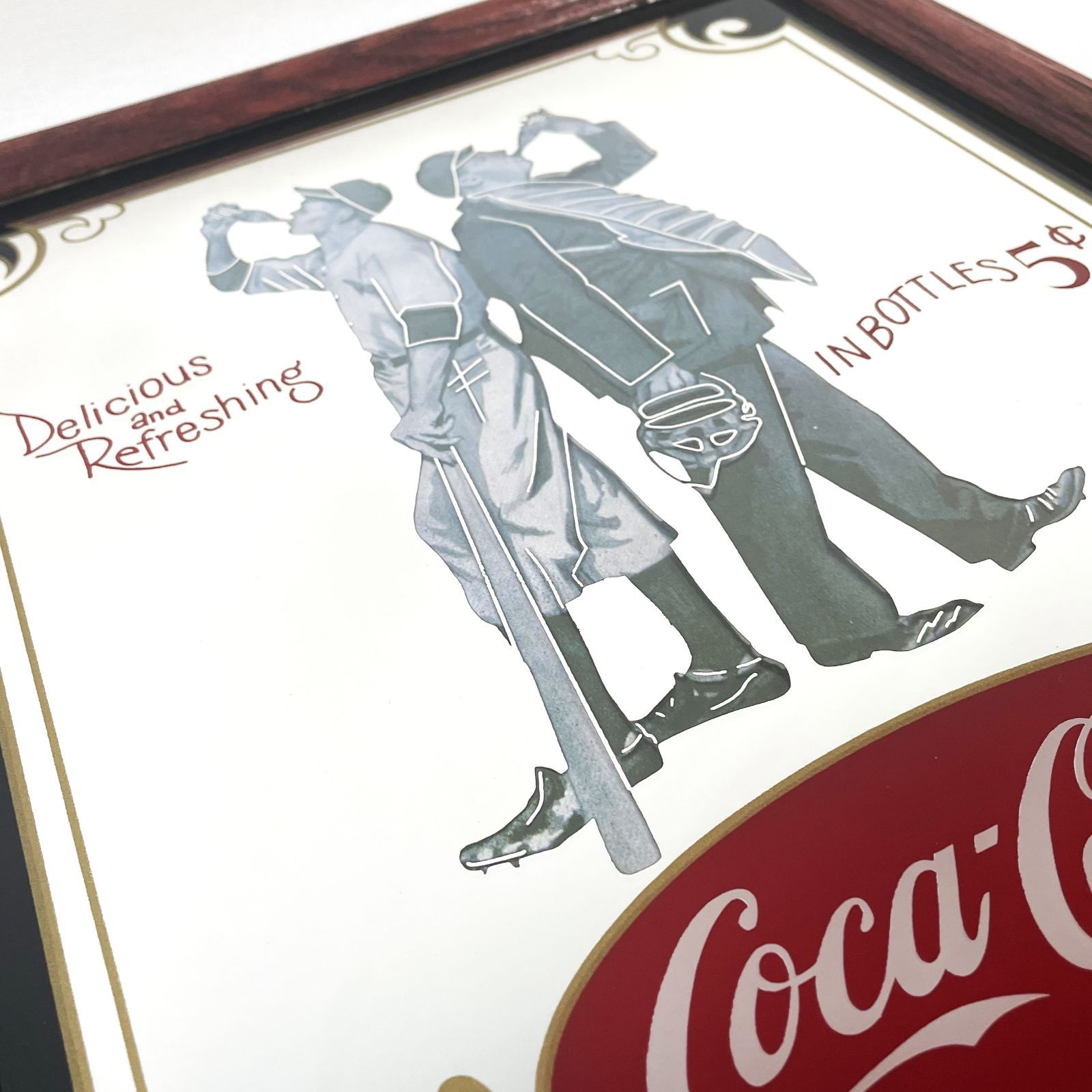 90s Coca Cola Baseball Pub Mirror 90年代 コカコーラ パブミラー