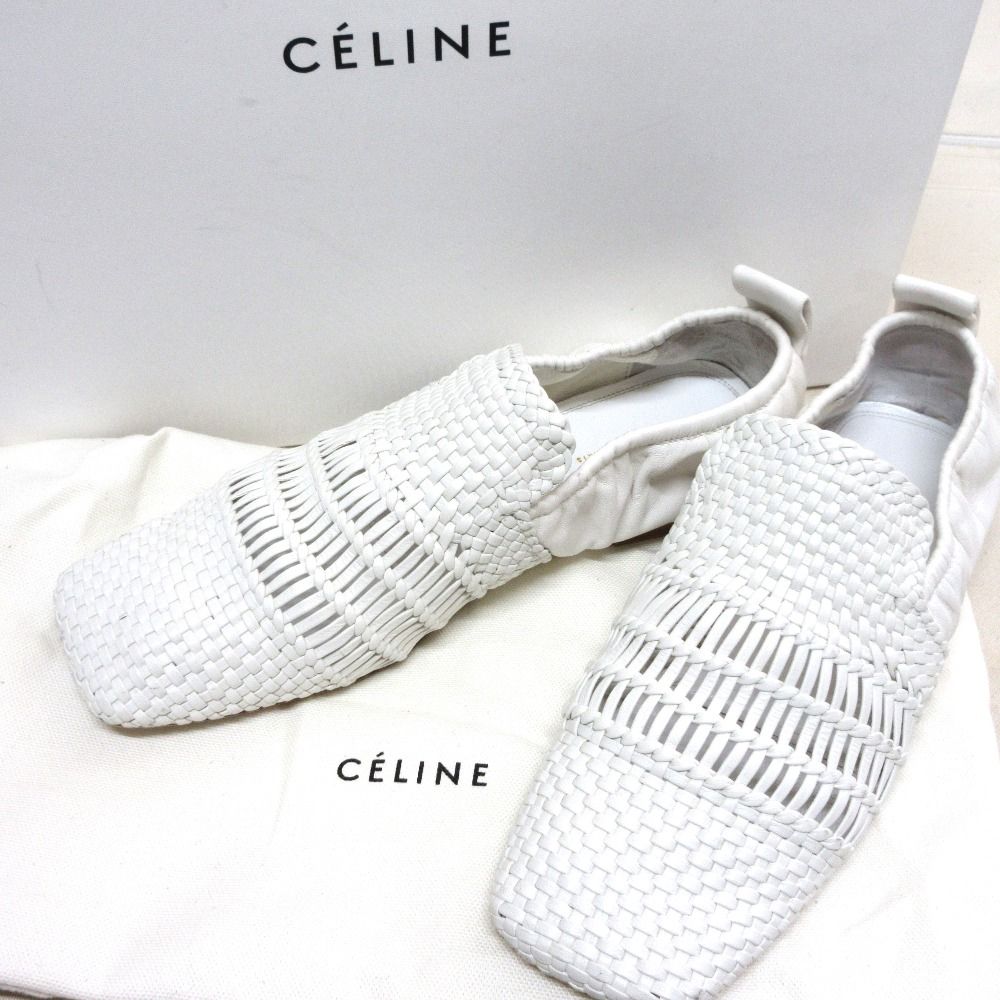 ▼美品✨セリーヌ メッシュ スクエアトゥ フラット バレエパンプス フィービー期 良品 CELINE セリーヌ フィービー期 スクエアトゥ イントレ